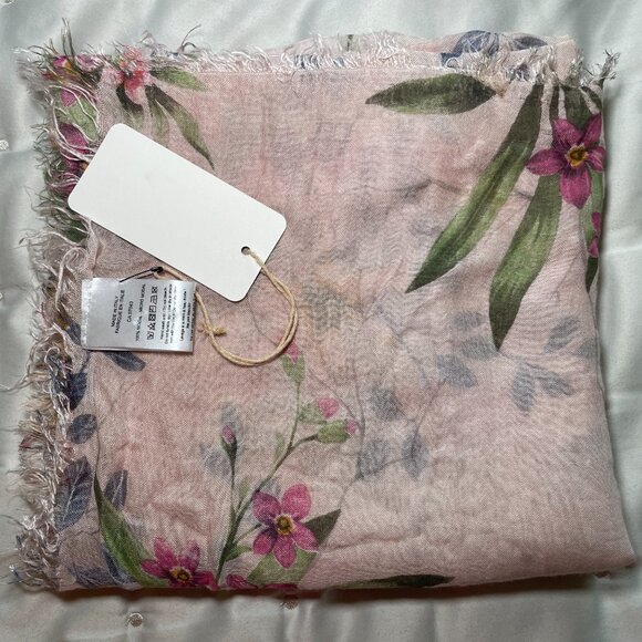 Kikka Mia Pink Floral Scarf - Picture 1 of 5